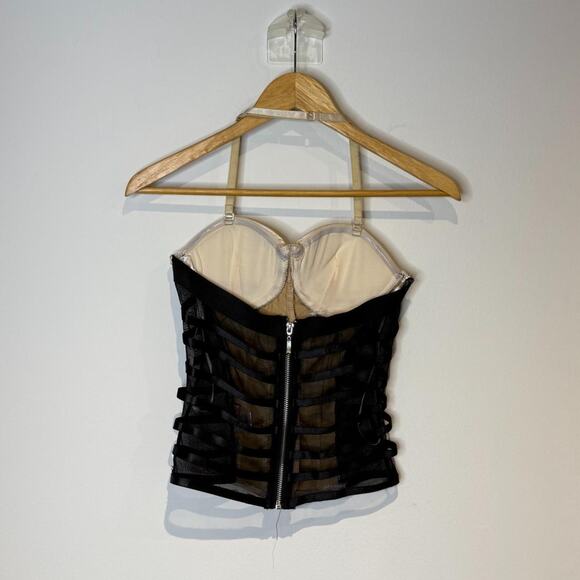 Cream Faux Leather Corset - Picture 4 of 8